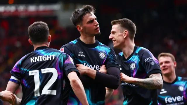 Noah Eile of Bristol City celebrates scoring at Charlton