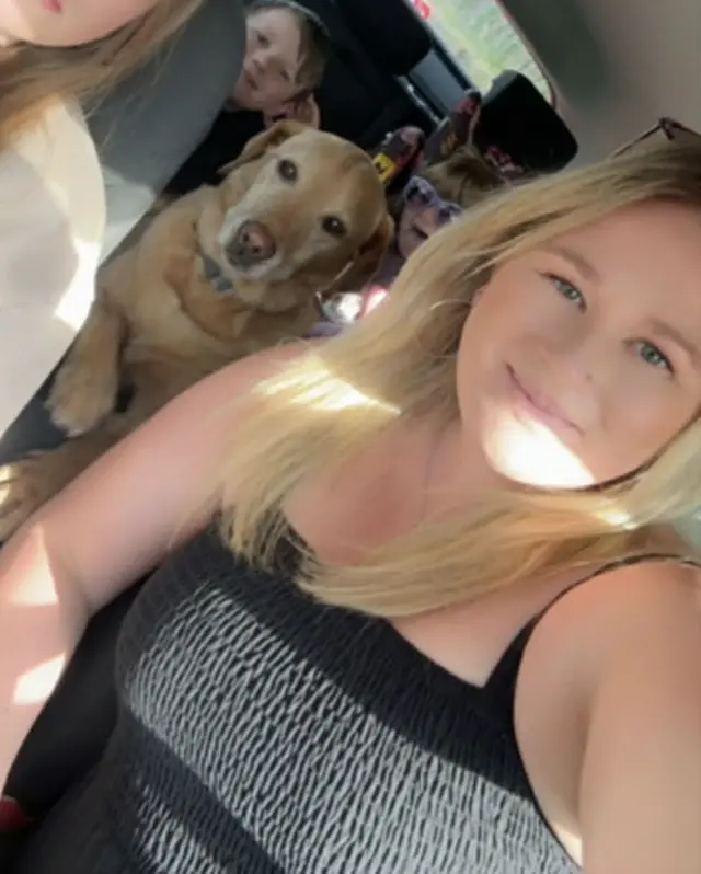 Emma Partridge with her three children.