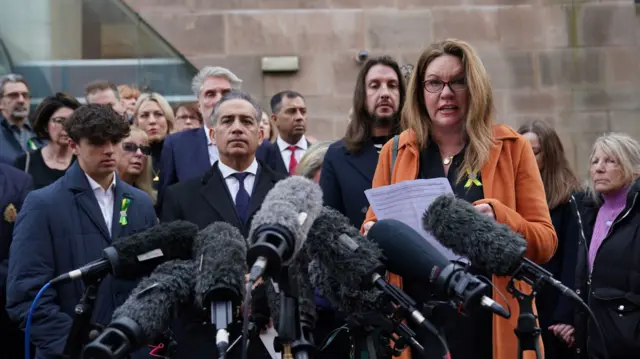 Families of the bereaved outside Nottingham Crown Court