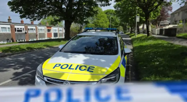 Police car at the scene