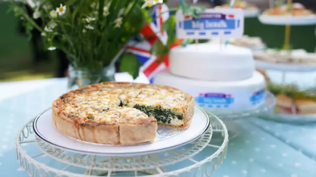 The official coronation quiche at a Coronation Big Lunch hosted by the Archbishop of Canterbury, at Westminster Abbey, in central London. Picture date: Tuesday April 18, 2023