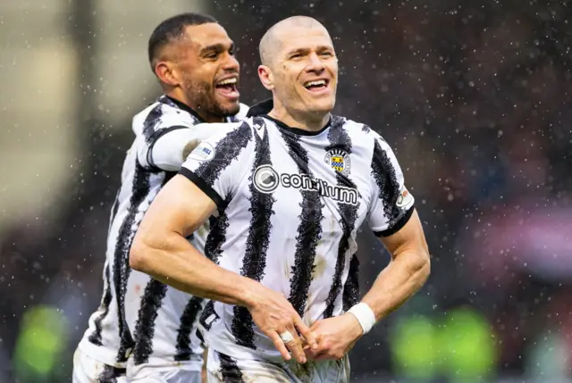Alex Gogic celebrates his goal