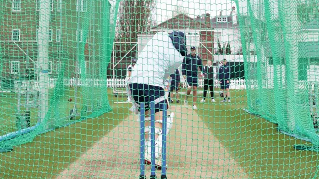Players in the nets at Lord's