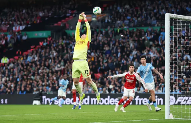 Manchester City score against Arsenal in the Carabao Cup final