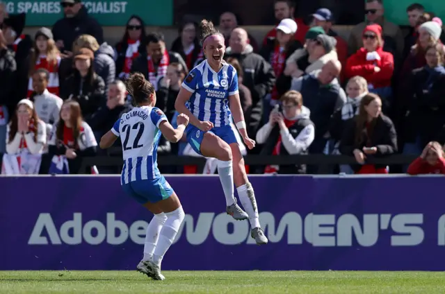 Caitlyn Hayes celebrates