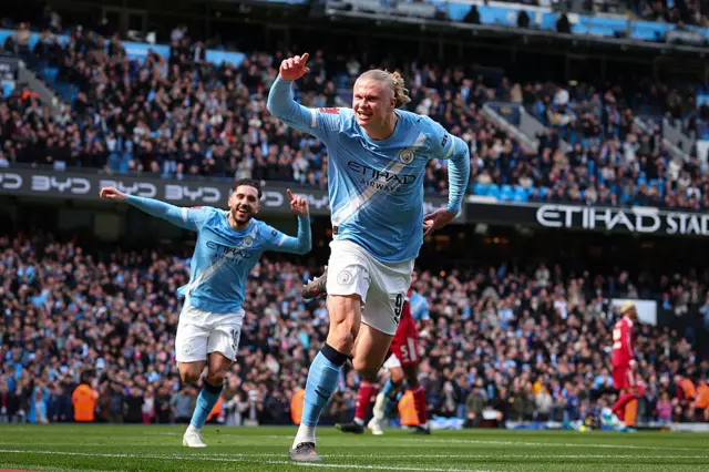 Erling Haaland celebrates