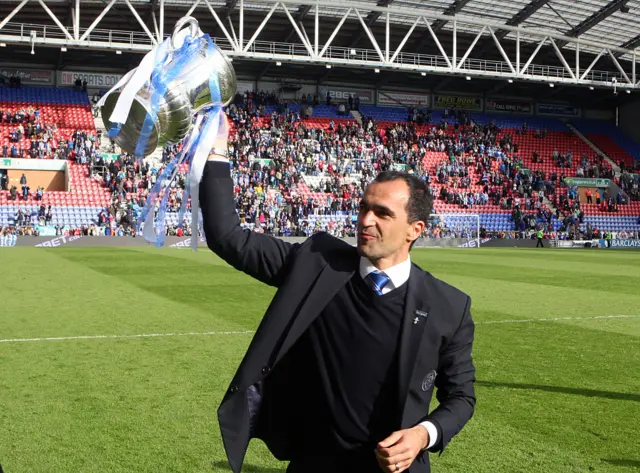 Roberto Martinez with the FA Cup