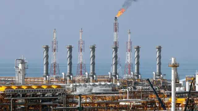 This picture from 2014 shows the the South Pars gas field in the city of Kangan, near Asaluyeh. Israel Katz's statement did not specify the exact location of the new strikes