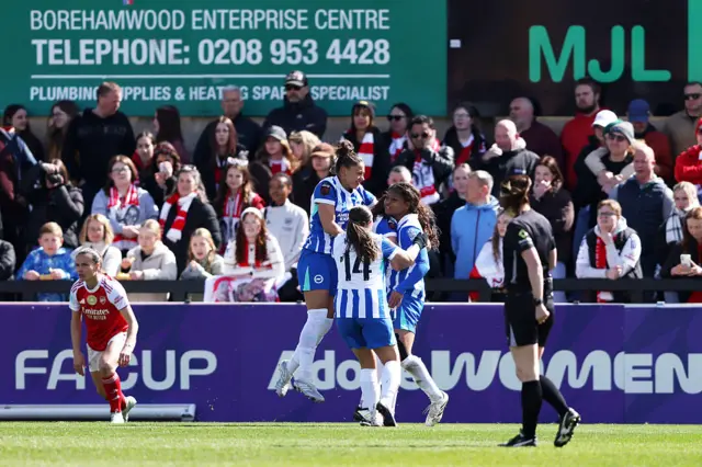 Brighton celebrate v Arsenal