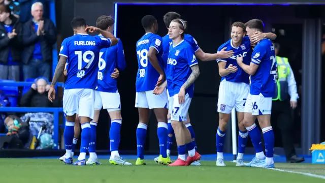 Ipswich celebrate scoring