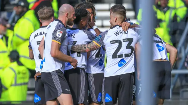 Derby County celebrate scoring