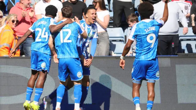 Jerry Yates celebrates scoring
