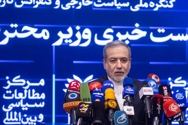 Abbas Araghchi Iran's Foreign Ministry seen during his weekly press conference.