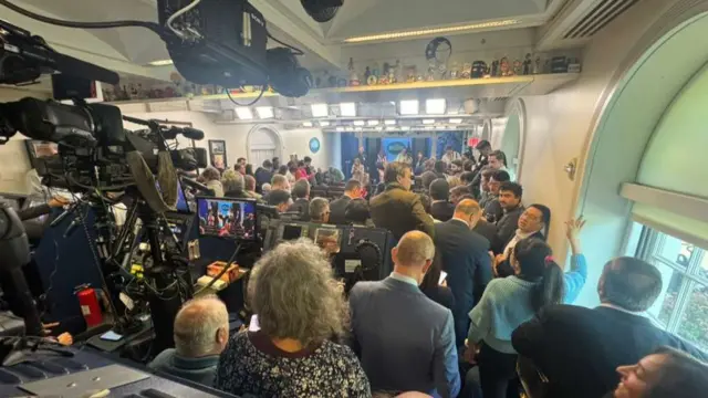 Interior of the White House briefing room