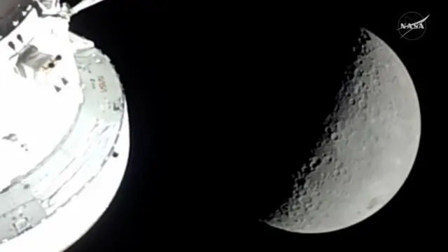 A view of the Moon from the Artemis II mission's Orion spacecraft.