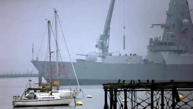 HMS Dragon, pictured in Portsmouth in March ahead of deployment to Cyprus