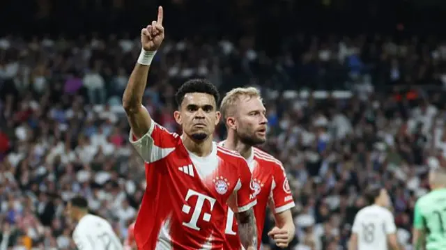 Luis Diaz reacts to his goal