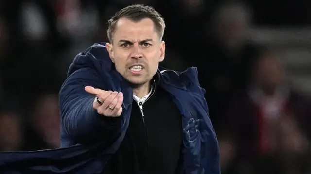 Southampton manager Tonda Eckert gestures during the FA Cup match between Southampton and Arsenal at the St Mary's Stadium, Southampton