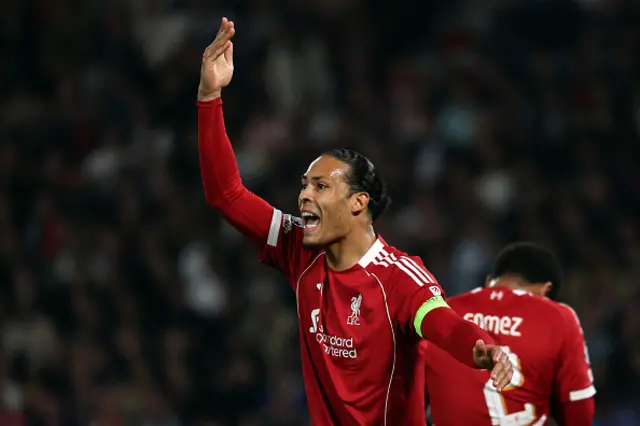 Virgil van Dijk reacts