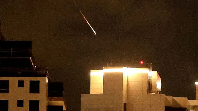 Rockets over Netanya, Israel, after US President Donald Trump said he had agreed to postpone striking Iranian infrastructure
