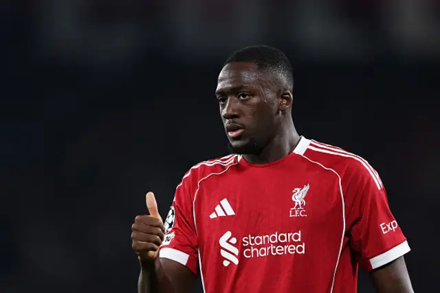 Ibrahima Konate of Liverpool looks on