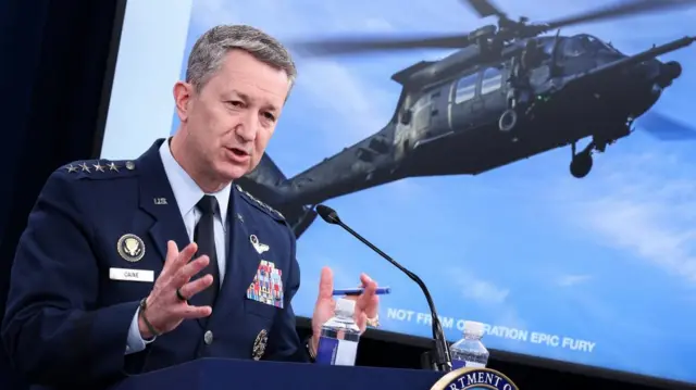 Caine speaks to press at the Pentagon