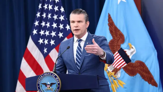 Hegseth speaks to press at Pentagon