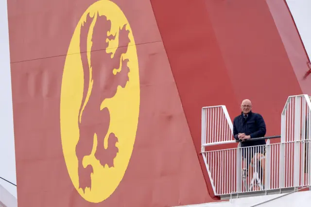 First Minister of Scotland and SNP Leader John Swinney arrives on the CalMac ferry MV Loch Seaforth into Stornoway Harbour, on the Isle of Lewis, in the Outer Hebrides, whilst campaigning for the upcoming Holyrood election