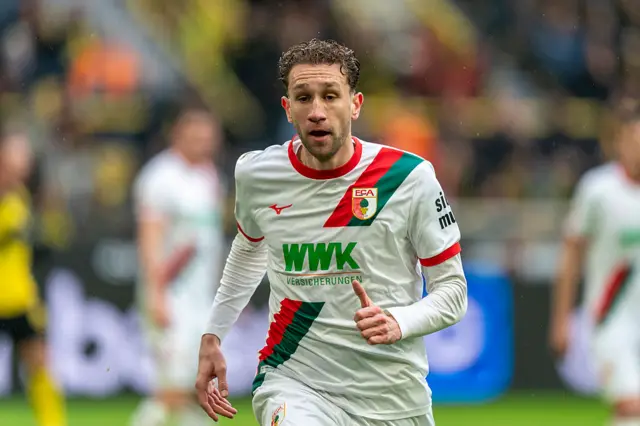 Arthur Chaves of FC Augsburg is seen during the Bundesliga match.