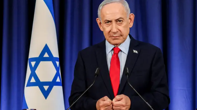 Israeli Prime Minister Benjamin Netanyahu speaks during a press conference in Jerusalem on March 19, 2026