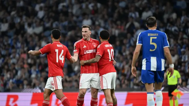 Forest celebrate their equaliser