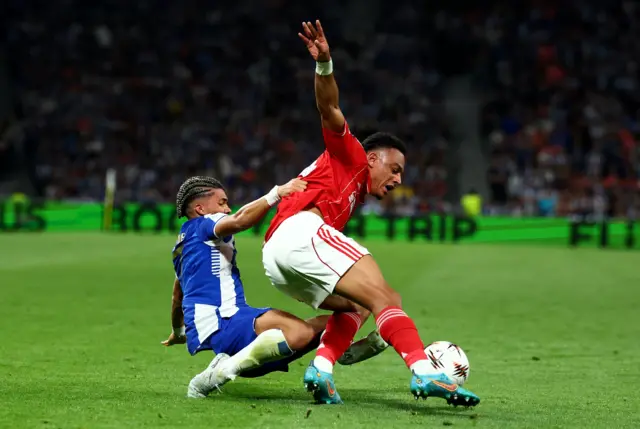 FC Porto's William Gomes in action with Nottingham Forest's Dan Ndoye