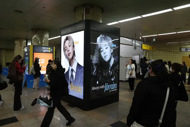 Fans of K-pop boy band BTS are entering the stadium from the subway station ahead of the BTS World Tour 'Arirang' at Goyang stadium on April 09, 2026 in