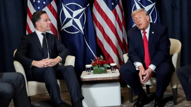 U.S. President Donald Trump holds a bilateral meeting with NATO Secretary General Mark Rutte at the World Economic Forum.