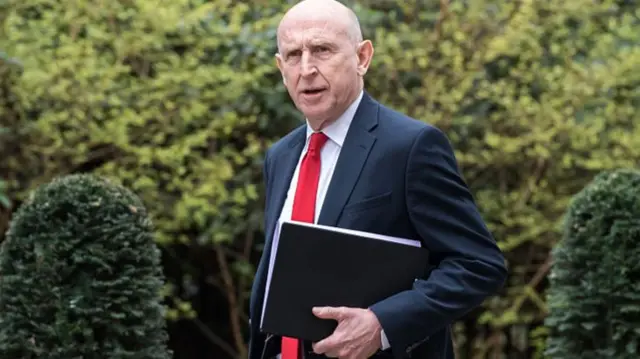 Secretary of State for Defence John Healey arrives in Downing Street to attend the weekly Cabinet meeting in London, United Kingdom on March 24, 2026.