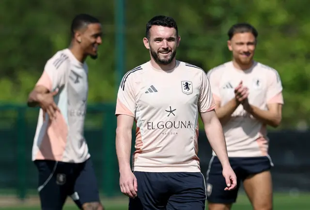 John McGinn in Villa training