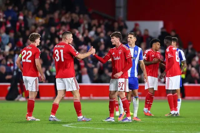 Nottingham Forest celebrate win over Porto