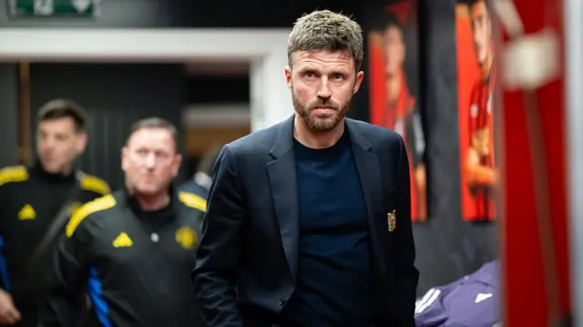 Michael Carrick in the Old Trafford tunnel