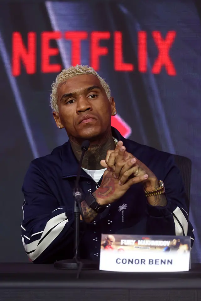 Conor Benn at a news conference