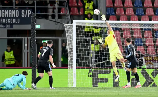 Martinez makes a save