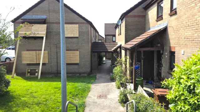 A boarded up house in the Southway area of Plymouth