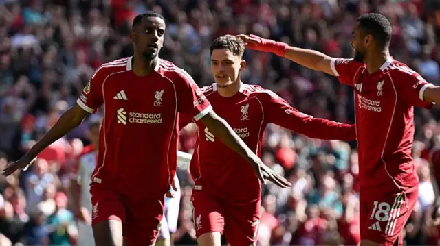 Alexander Isak celebrates