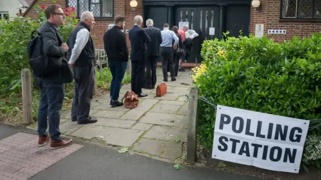 Queue outside a polling station