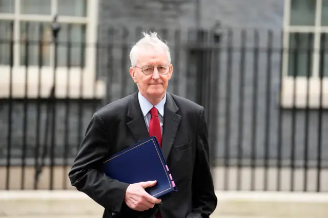 Northern Ireland Secretary Hilary Benn leaves following a Cabinet meeting in Downing Street