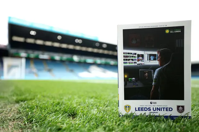 Programme at Elland Road for Leeds v Burnley