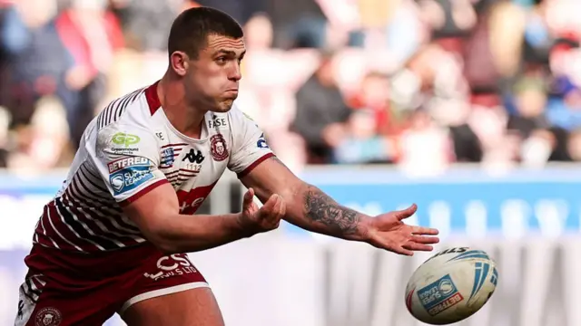 Wigan Warriors' Brad O'Neil in action during the Super League Round 6 match