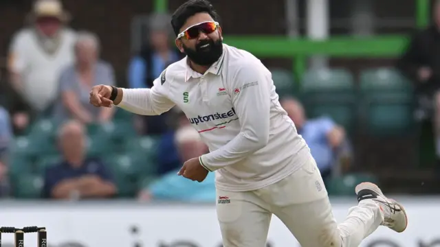Ajaz Patel bowling