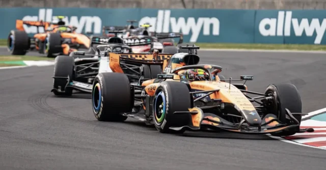 Cars follow each other at Suzuka