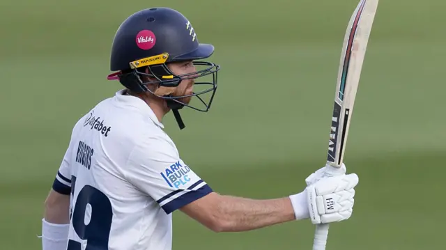 Ryan Higgins celebrates scoring fifty