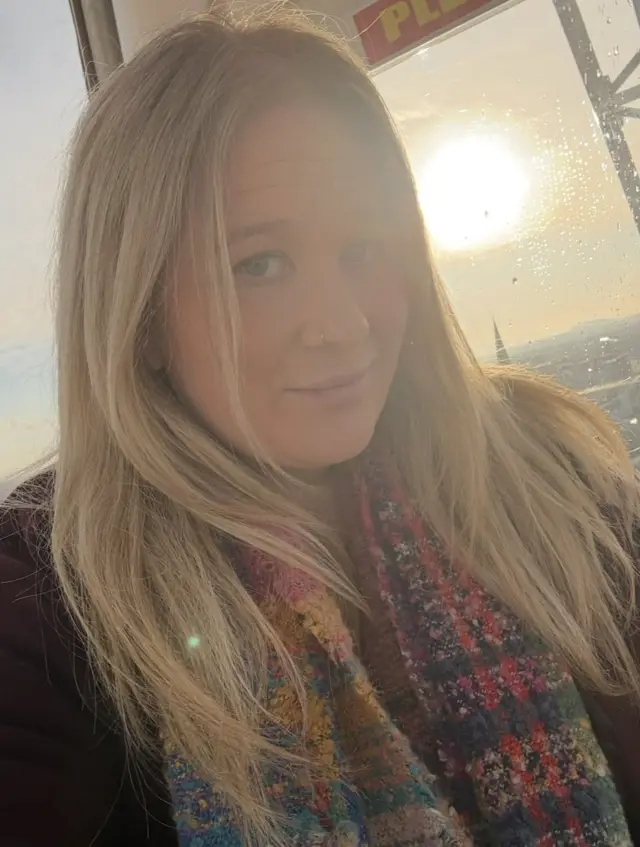Emma looking at the camera.